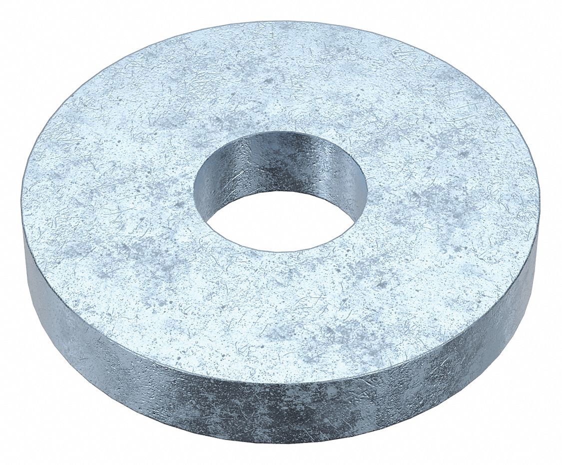 Flat Washer: Case Hardened, Zinc Plated, Steel, #0 Screw Sz, 0.063 in In Dia, Case Hardened, 100 PK