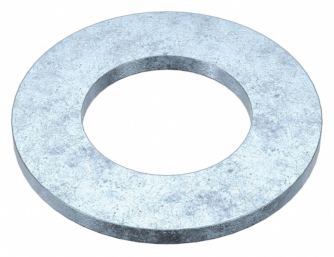 SAE Washer: Case Hardened, Zinc Plated, Steel, 1 1/4 in Screw Sz, 1.375 in In Dia, 5 PK