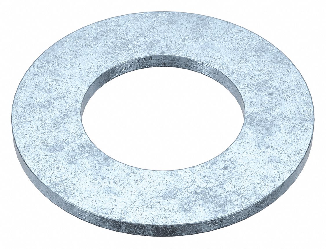 SAE Washer: Case Hardened, Zinc Plated, Steel, 1 1/2 in Screw Sz, 1.625 in In Dia, 5 PK