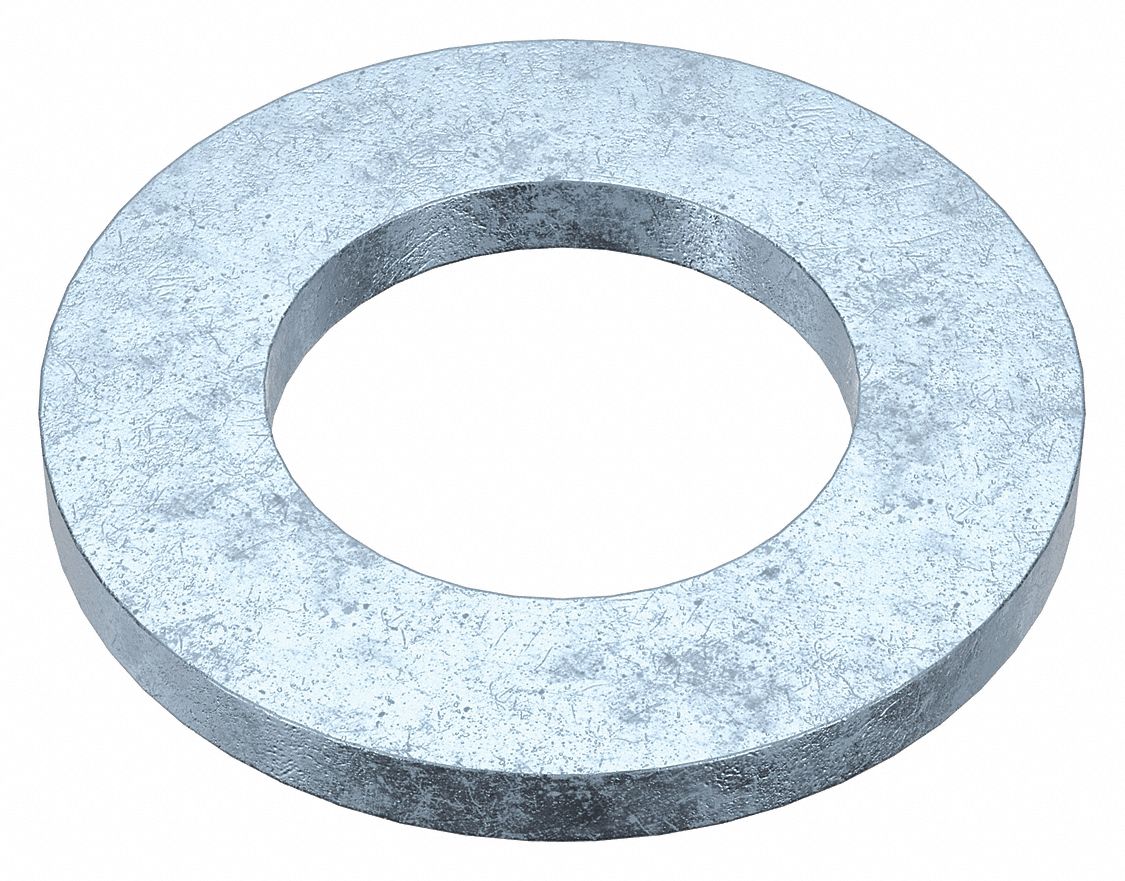 FLAT WASHER, FOR M24 SCREW, STEEL, ZINC PLATED, 25MM IN DIAMETER, 44MM OD, 10 PK