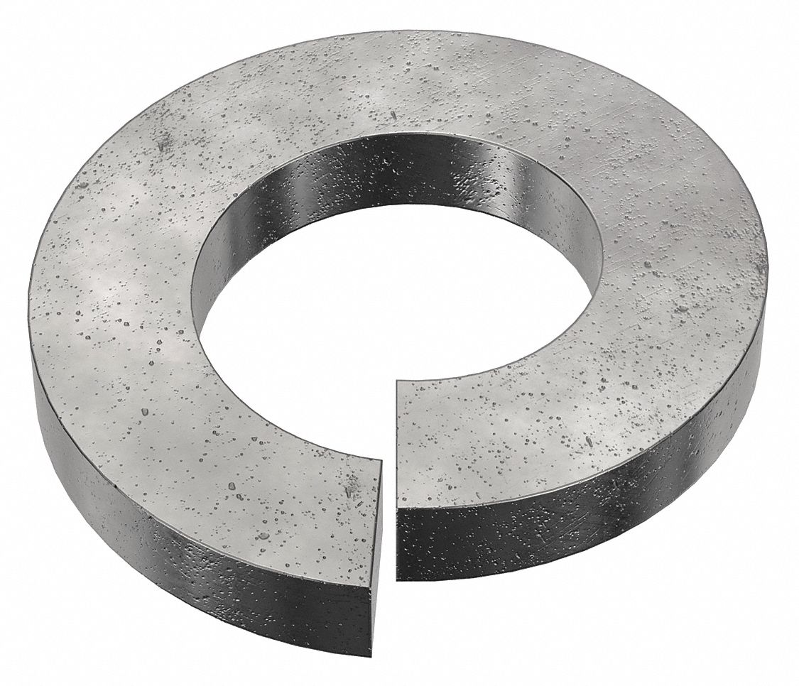 Split Lock Washer: Case Hardened, Black Oxide, Steel, 3/8 in Screw Sz, 3/32 in Max Thick, 50 PK