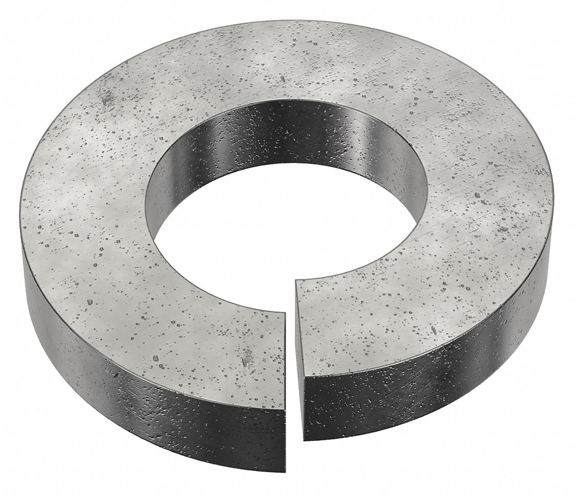 Extra Duty Split Lock Washer: Case Hardened, Black Oxide, Steel, 7/16 in Screw Sz, 25 PK
