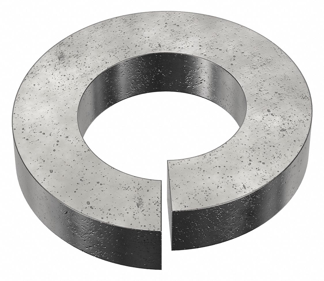 Extra Duty Split Lock Washer: Case Hardened, Black Oxide, Steel, 1 1/8 in Screw Sz, 5 PK