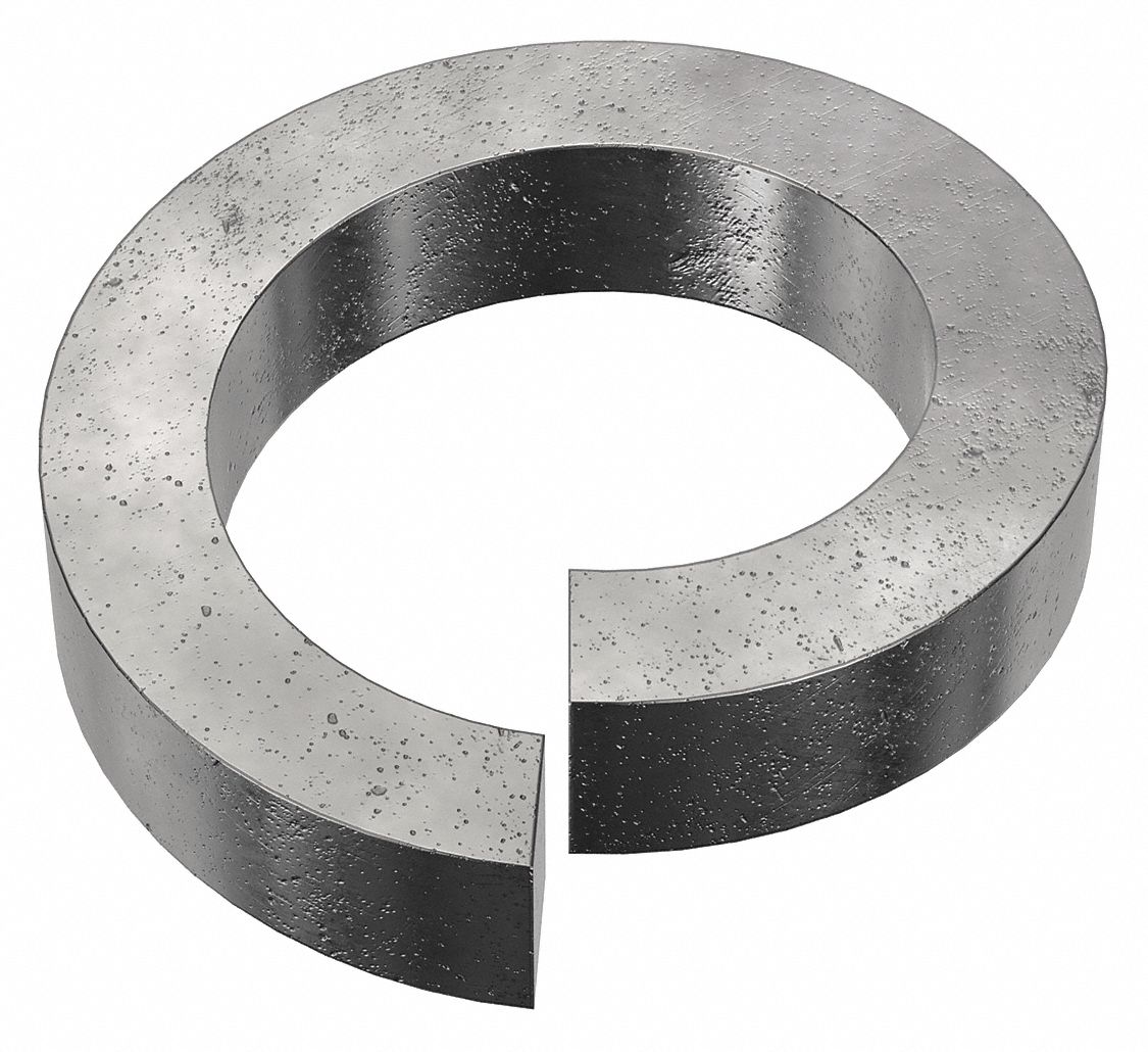 High Collar Split Lock Washer: Case Hardened, Black Oxide, Steel, 3/4 in Screw Sz, 10 PK