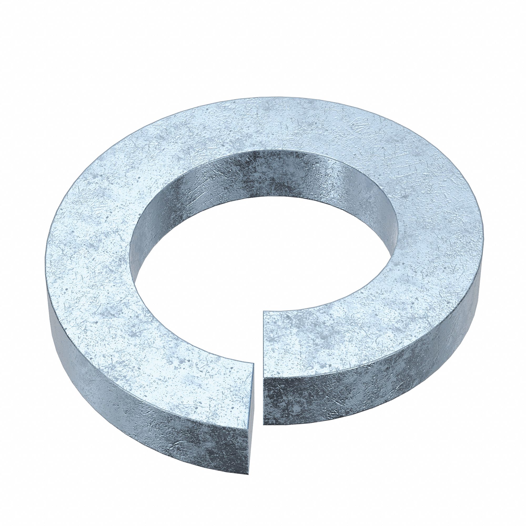 Split Lock Washer: Case Hardened, Zinc Plated, Steel, 1 1/8 in Screw Sz, 9/32 in Max Thick, 5 PK