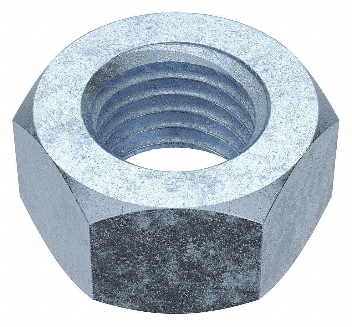 Hex Nut: Std Hex, M16x2.00 Thread, 24 mm Hex Wd, 13 mm Hex Ht, Steel, Class 8, Zinc-Plated, 25 PK