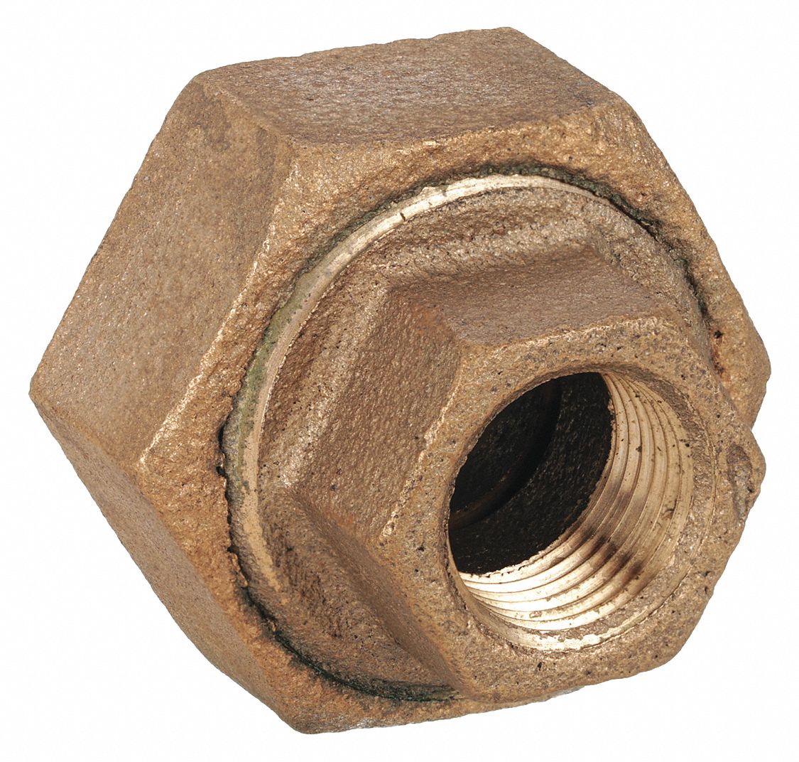 UNION: BRASS, ⅜ IN X ⅜ IN FITTING PIPE SIZE, FEMALE NPT X FEMALE NPT, CLASS 125