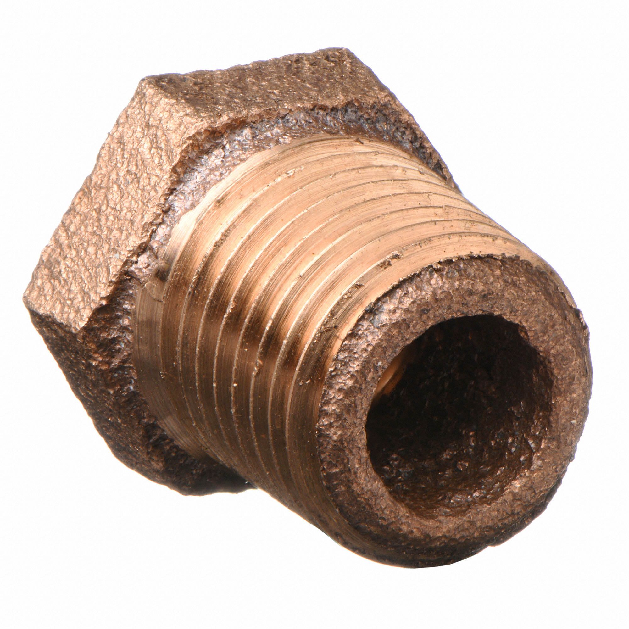 GRAINGER APPROVED Brass Bushing, MNPT x FNPT, 1/4 in x 1/8 in Pipe Size