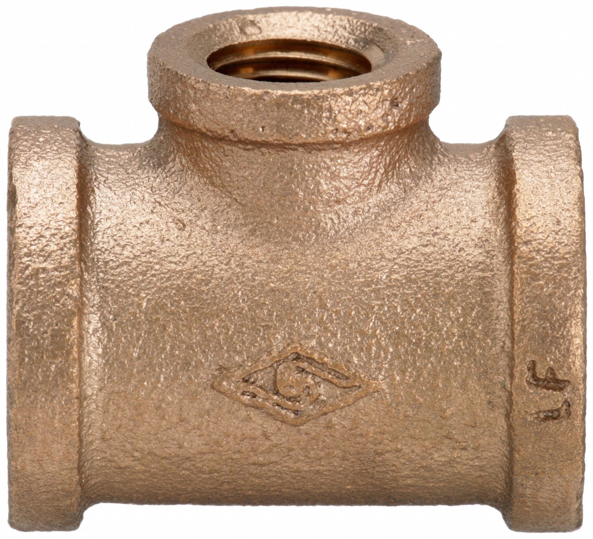 REDUCING BRANCH TEE: BRASS, ½ IN X ½ IN X ¼ IN FITTING PIPE SIZE, CLASS 125