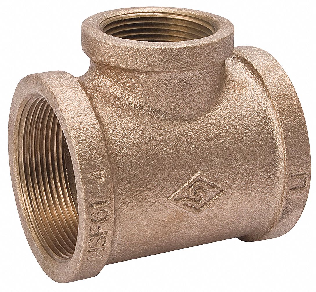 Grainger Approved Brass Reducing Tee Fnpt 1 2 In X 1 2 In X 1 4 In Pipe Size 1 Ea 22ul60 22ul60 Grainger