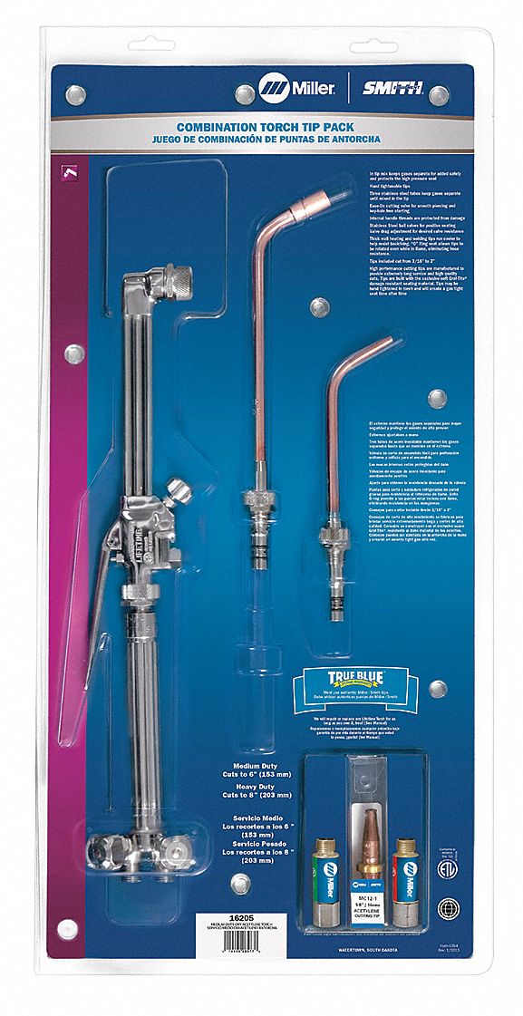 TORCH AND TIP KIT COMBO, ACETYLENE, MEDIUM DUTY