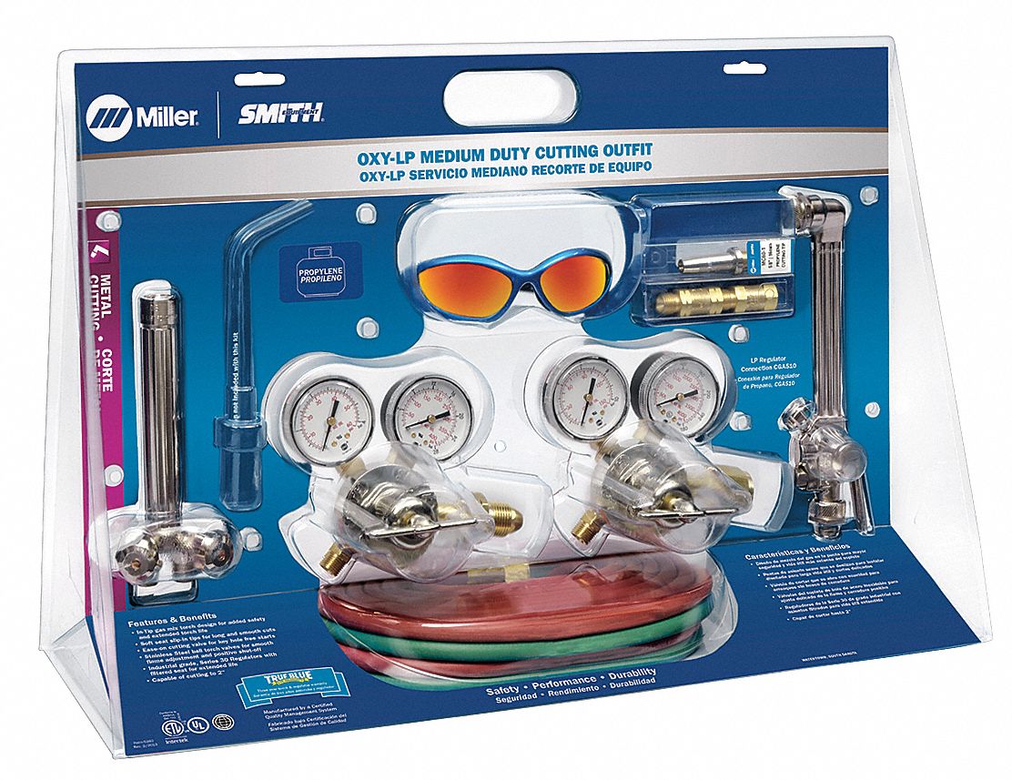 MILLER ELECTRIC Gas Welding Outfit, ToughCut Series 22UM16MB54A