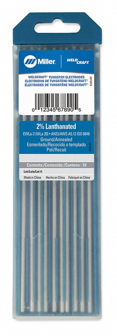 22UM21 - Tungsten Electrode 3/32 In D 7 In L PK10