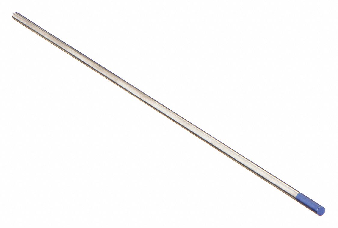Tungsten Electrode: 2% Lanthanated, 1/8 in x 7 in, Blue, EWLa-2, 10 PK
