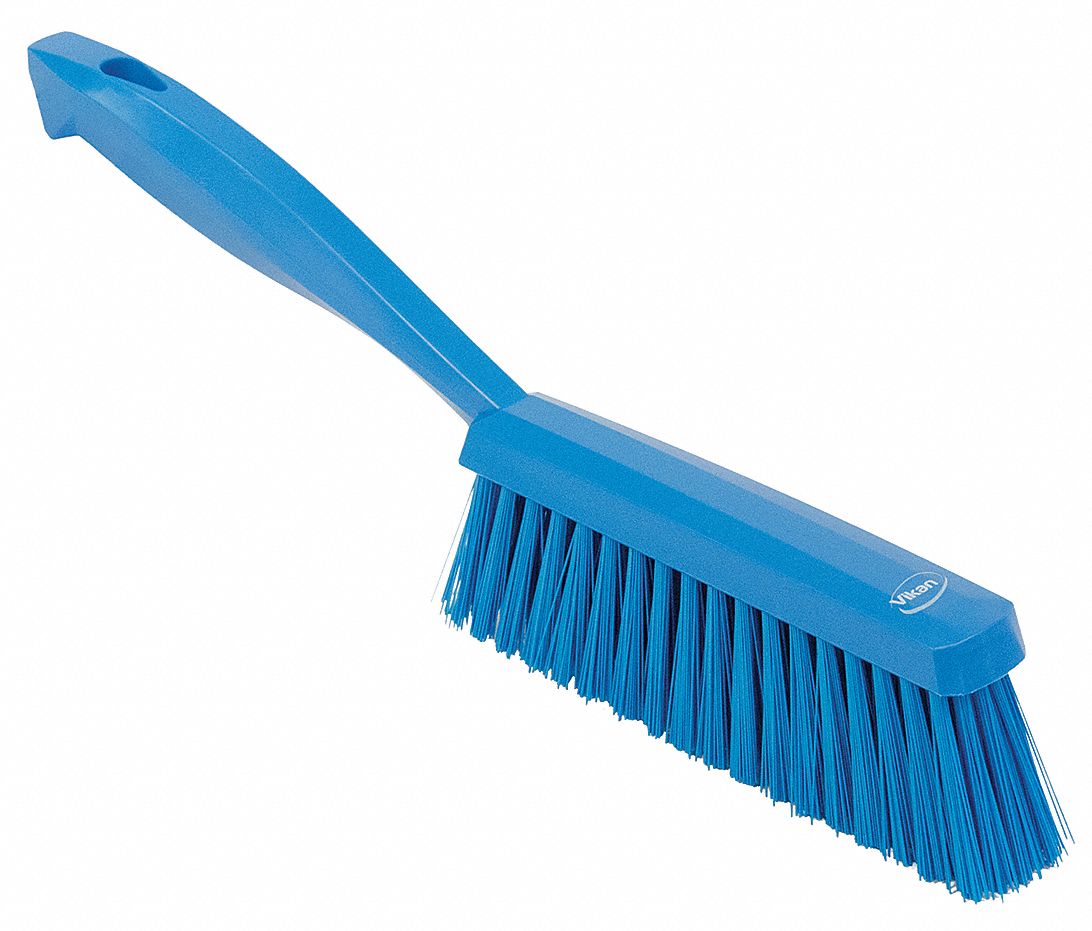 BENCH BRUSH, MEDIUM, POLYESTER BRISTLE, 6½ IN HANDLE L, 6½ IN BRUSH L, BLUE