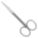 SCISSORS, AMBIDEXTROUS, 4 1/2 IN OVERALL L, STRAIGHT, STEEL, POINTED, SILVER