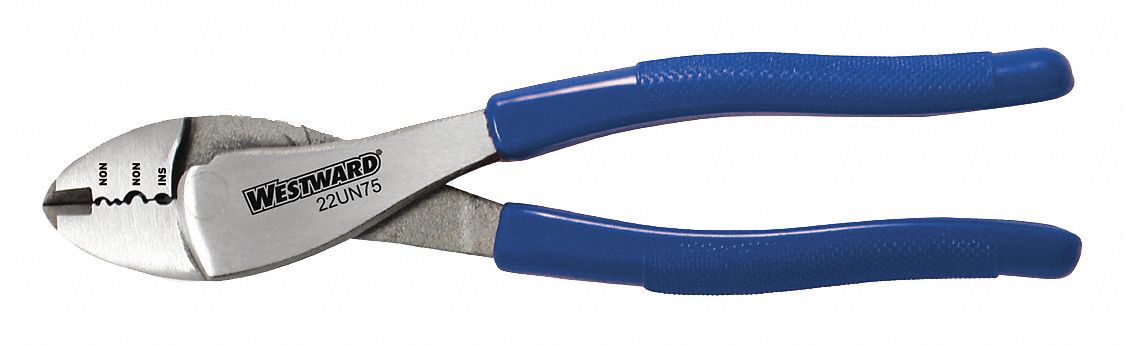 Crimper: 10 AWG/12 AWG/14 AWG/16 AWG/18 AWG/20 AWG/22 AWG, 9 1/2 in Overall Lg, Manual