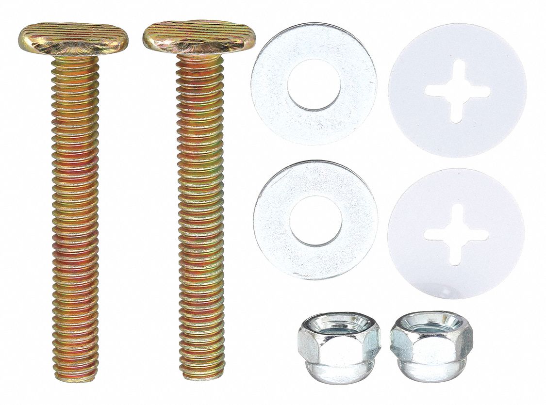 Toilet Flange Bolt Set: American Std/Sloan/Zurn, Steel