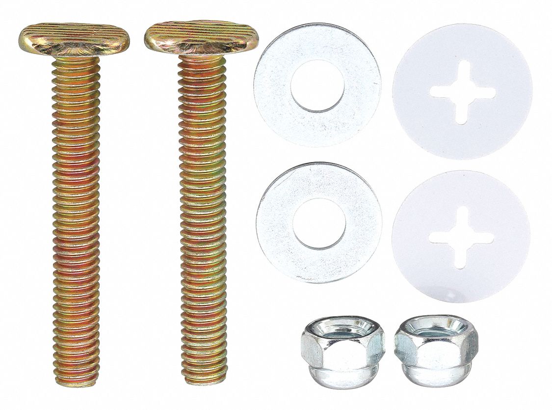 TOILET FLANGE BOLT SET: FITS AMERICAN STANDARD/SLOAN/ZURN BRANDS, STEEL