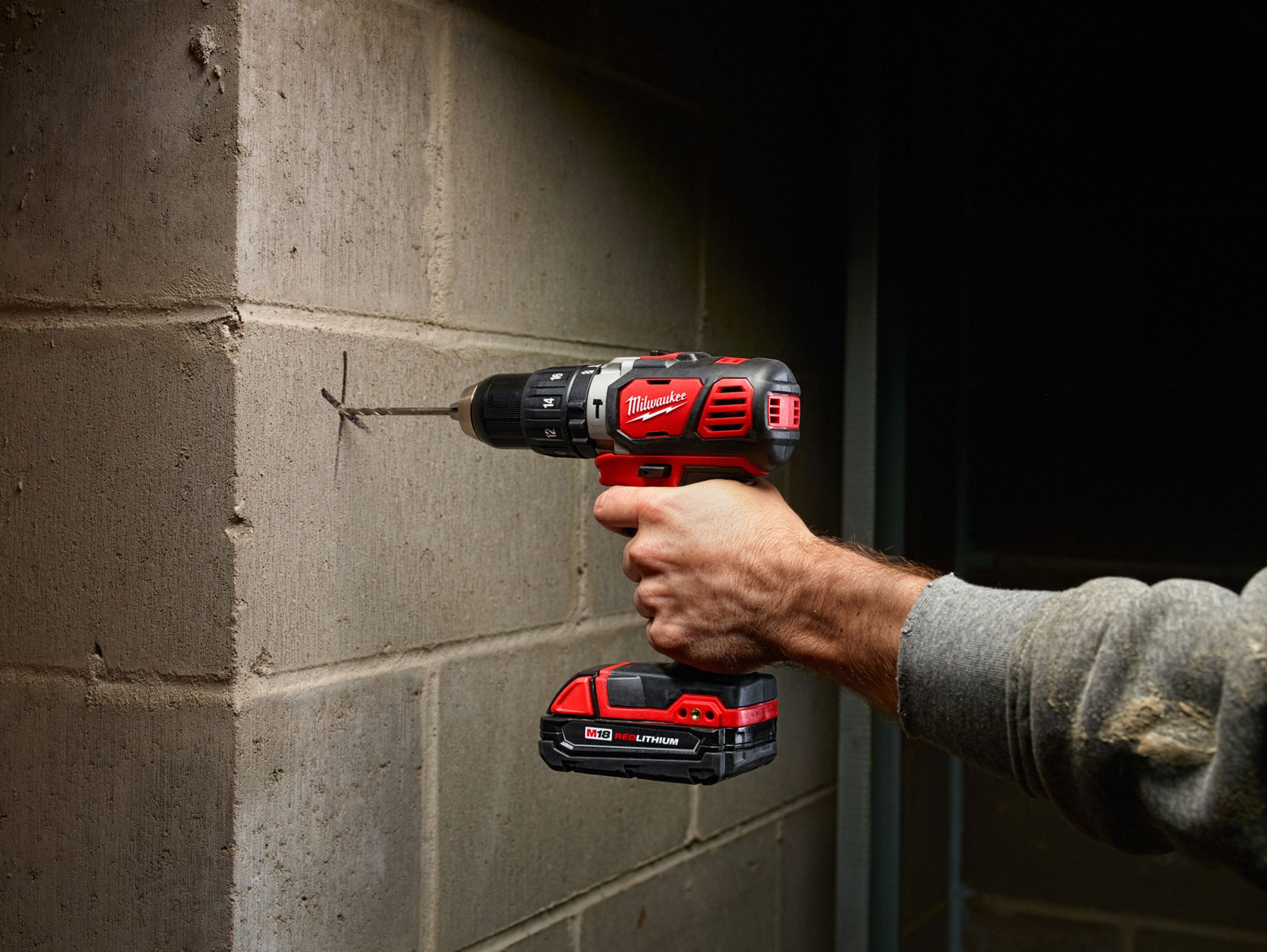MILWAUKEE Cordless Hammer Drill 18V DC, Gen Purpose, 1/2 in Chuck