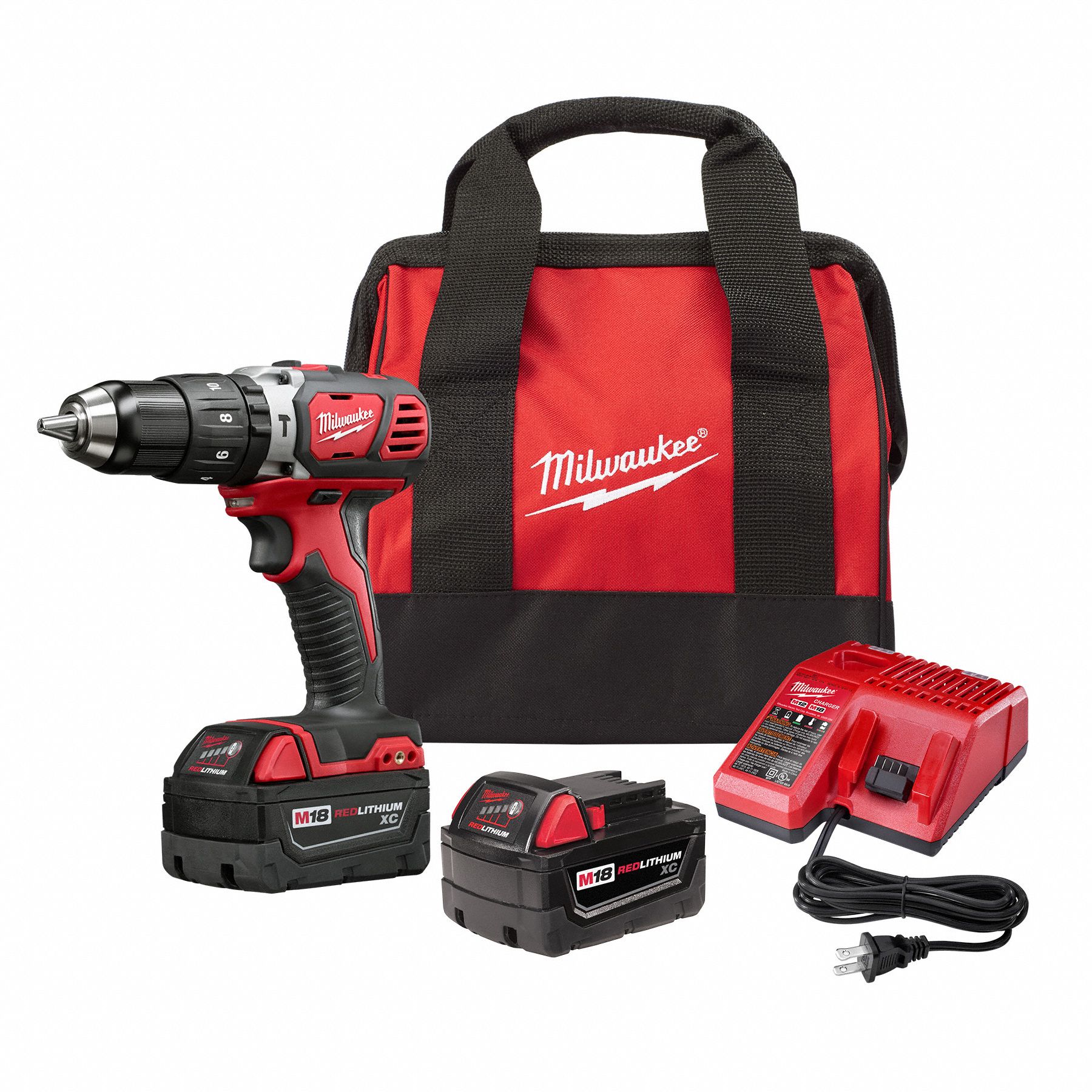 MILWAUKEE, 18V DC, Gen Purpose, Cordless Hammer Drill Kit 22UT52|2607-22CT  Grainger