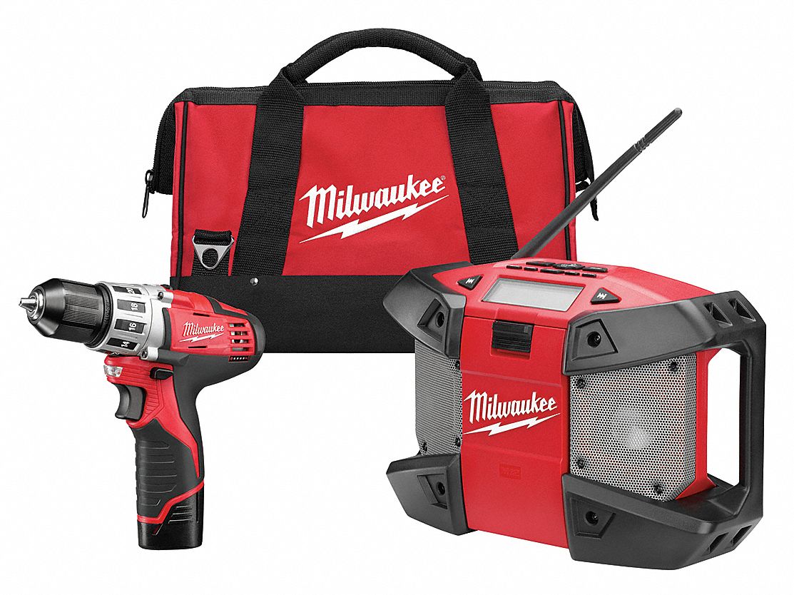 MILWAUKEE, 12V DC, Drill Kit 22UT58249222 Grainger