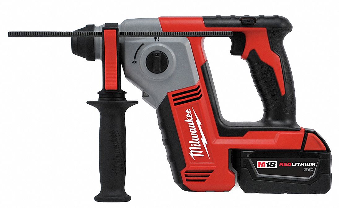 MILWAUKEE, PistolGrip, 18 V, Cordless Rotary Hammer Kit 22UT77261221 Grainger