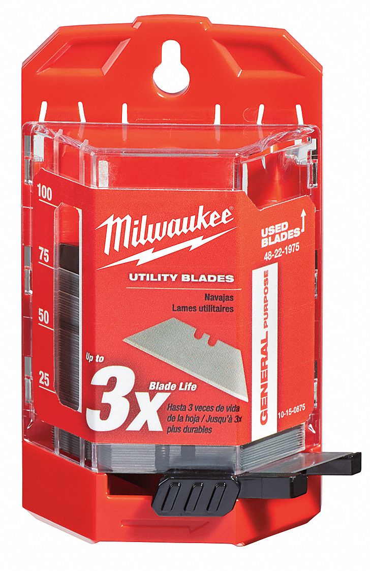 MILWAUKEE 2Point Utility Blade, 3/4" W, PK75 22UY2548221975