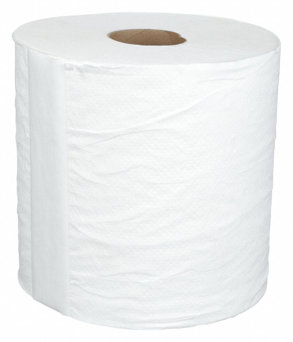 TOUGH GUY Paper Towel Roll: White, 7 3/4 in Roll Wd, 700 ft Roll Lg, 15 in  Sheet Lg, Tough Guy, 4 PK