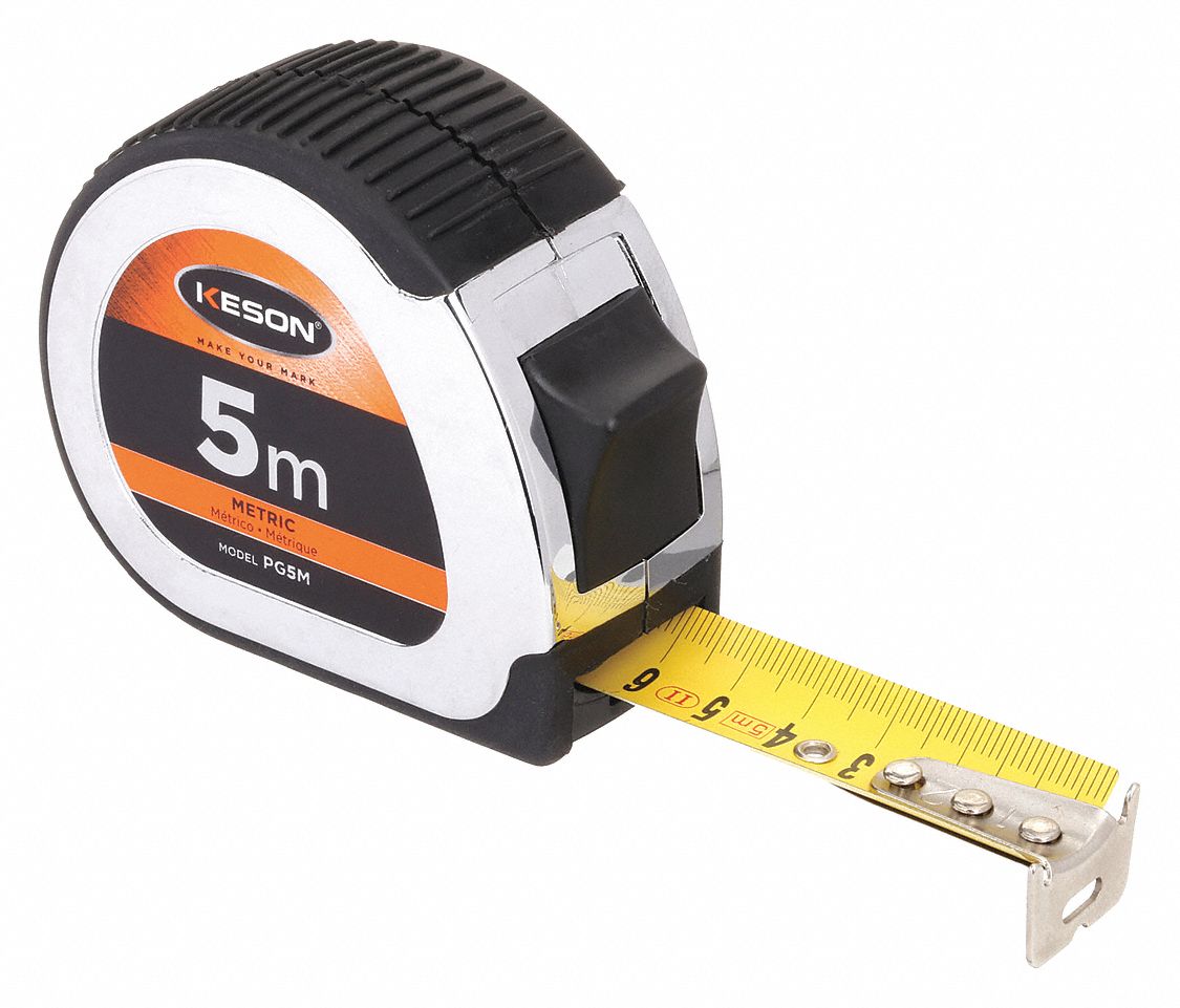 KESON, 5 m Blade Lg, 25 mm Blade Wd, Tape Measure 22UY53PG5M Grainger
