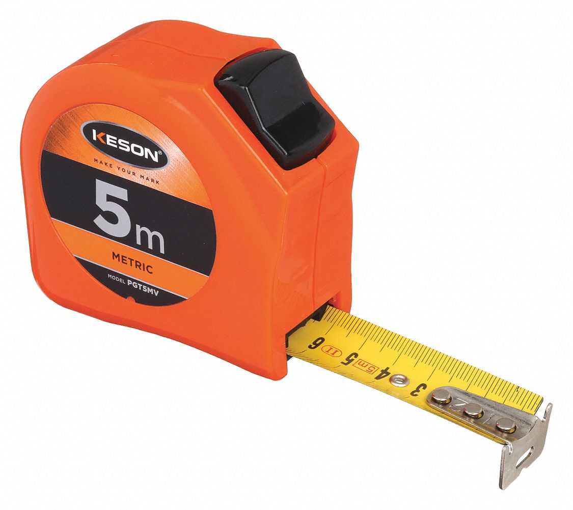 RUBAN MESURE,FERME,25MM X 5M,ORANGE