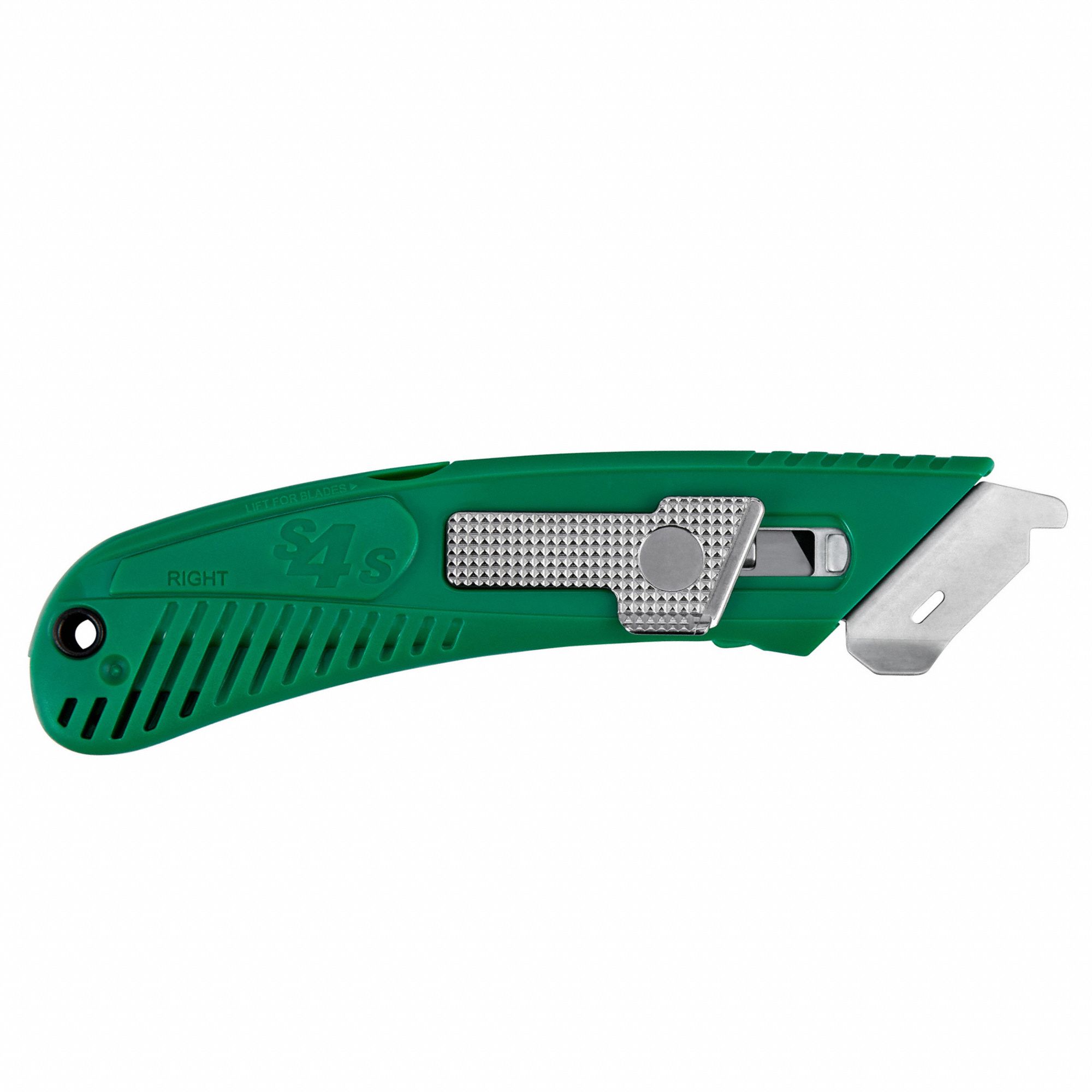Safety Knife: 6 in Overall Lg, Steel Blunt Tip, Plain, Plastic, Green