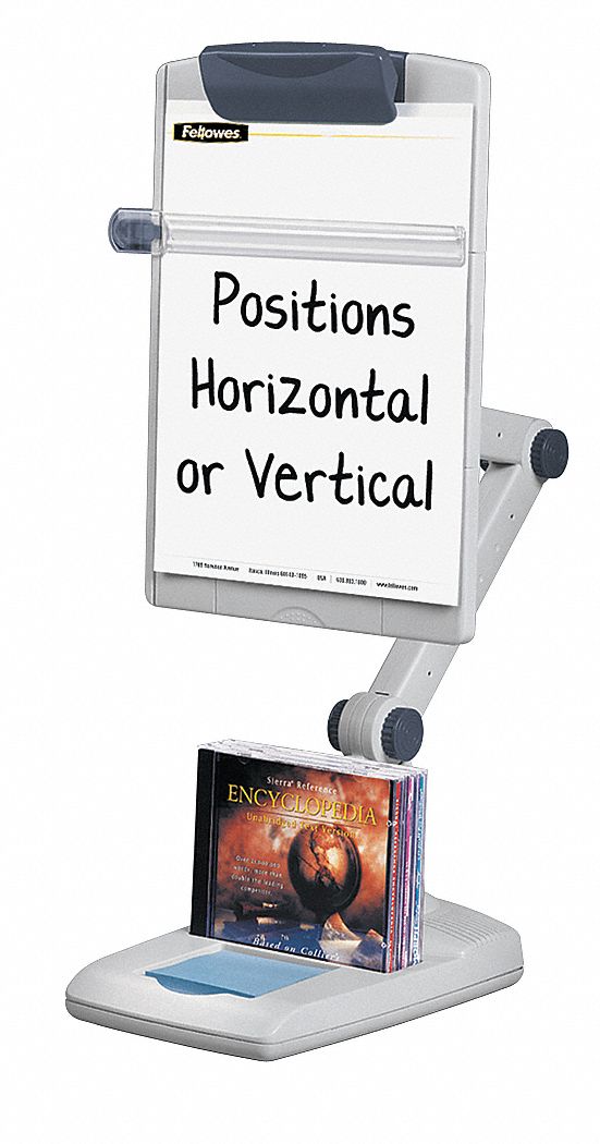 FELLOWES Copy Holder, Desktop, Platinum/Gray 22W77521128 Grainger