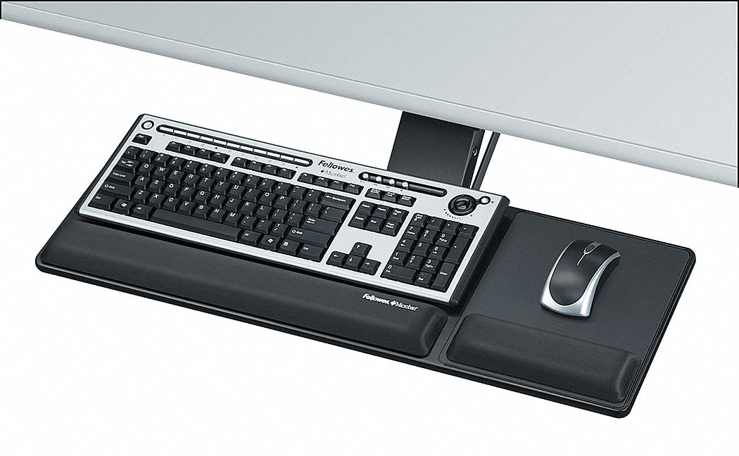 KEYBOARD TRAY,BLK,GLIDE TRACK 17-5/16IN.