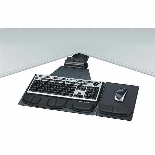 FELLOWES Keyboard Tray, Black, Glide Track 25 In. 22W7878035901