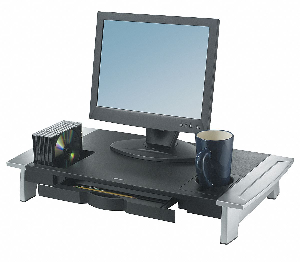 MONITOR RISER,BLACK/SILVER