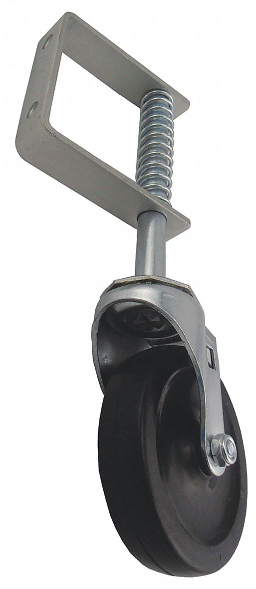 Side Mount Caster Rubber 4 dia 10 1/2 H