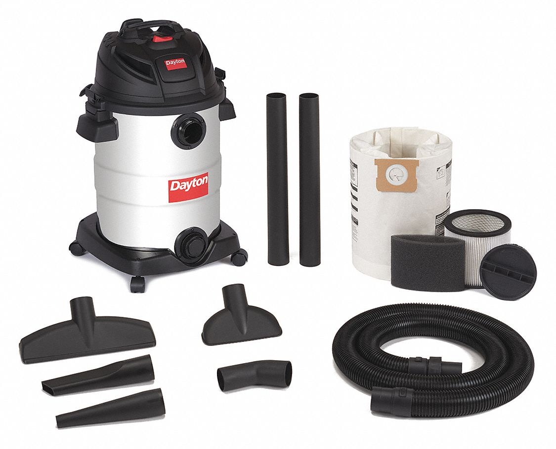 DAYTON, 12 gal Tank Size, Stainless Steel, Shop Vacuum 22XJ4722XJ47 Grainger