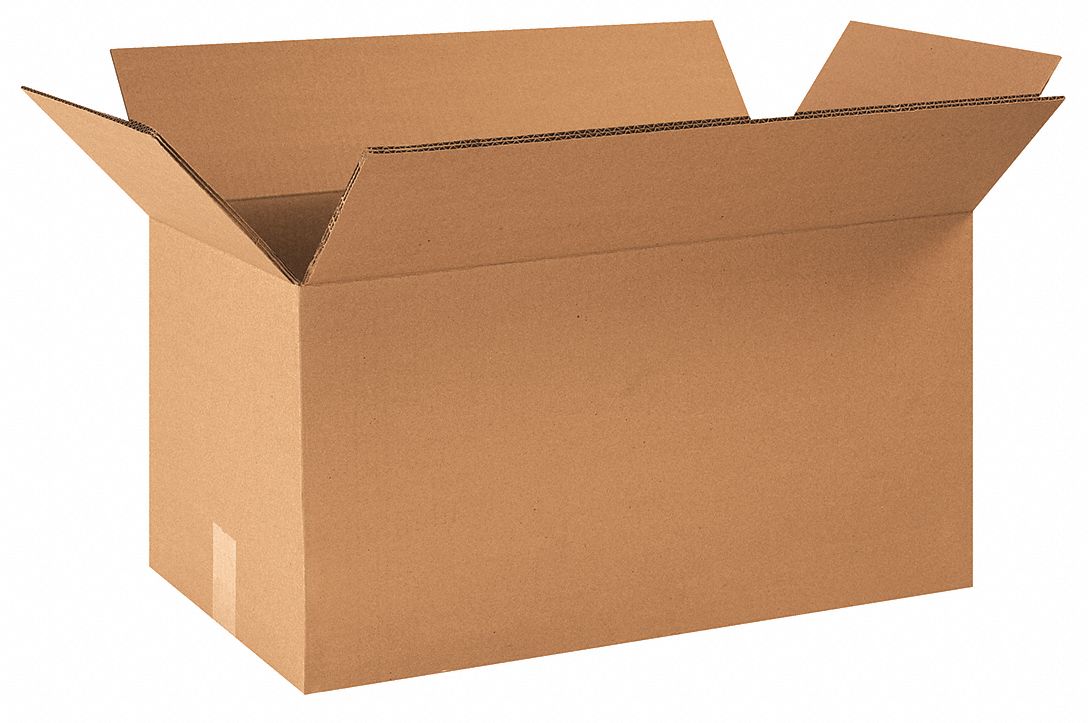 GRAINGER APPROVED Shipping Box, Heavy Duty, Long, Double Wall, 24x12x12