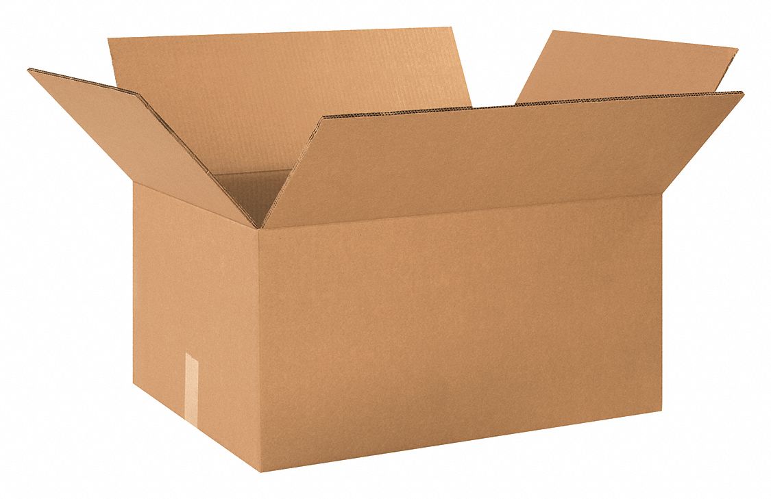 GRAINGER APPROVED Shipping Box, Heavy Duty, Double Wall, 24x18x12 in