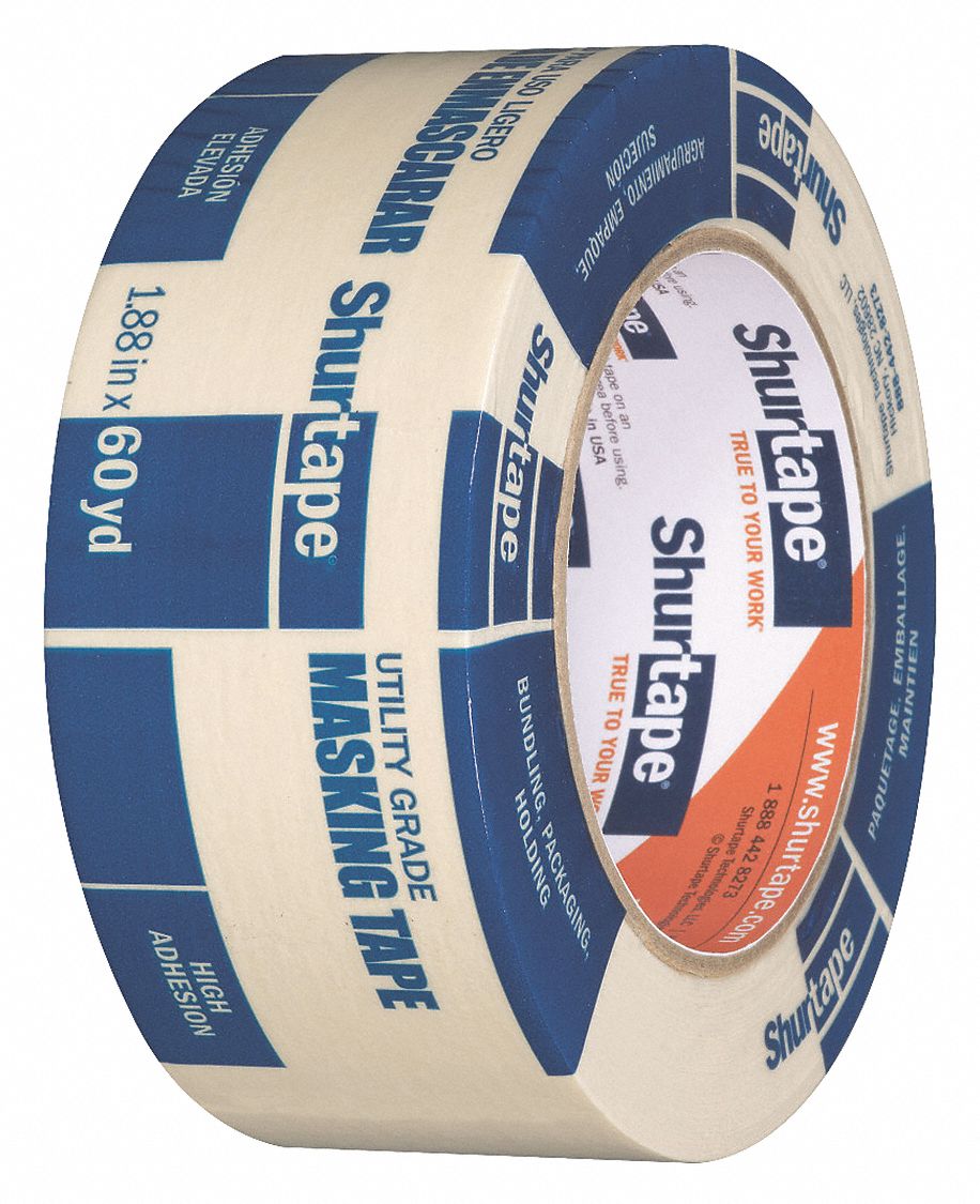 SHURTAPE, 1 7/8 in x 60 yd, 5 mil Tape Thick, Masking Tape 22XN45CP