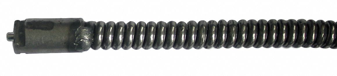 Drain Cleaning Cable: 3/8 in Dia., 75 ft Lg., Inner Core, Coupling, 4 in Max. Pipe Dia.