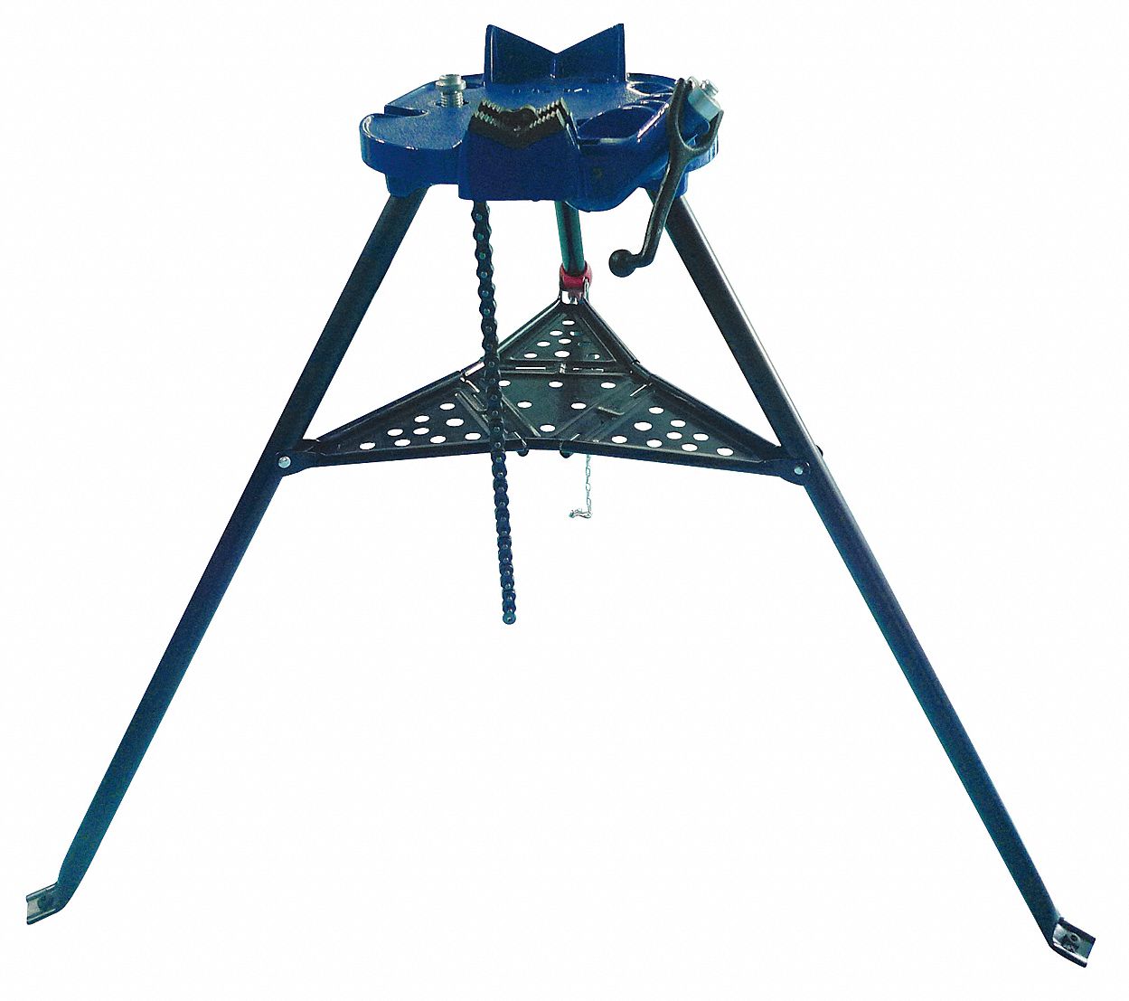 Portable Chain Vise: Folding Leg, 0.13 in – 6 in Pipe Size Range, 6 in Max Ht, 0 in Min Ht