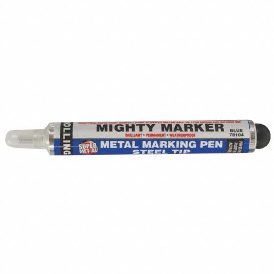 MIGHTY Permanent Industrial Marker, PaintBased, Blues Color Family, Medium Tip, 1 EA 22XT77