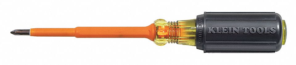 INSULATED PHILLIPS SCREWDRIVER, #1 TIP SIZE, 7 3/4 IN OVERALL L, 4 IN SHANK L