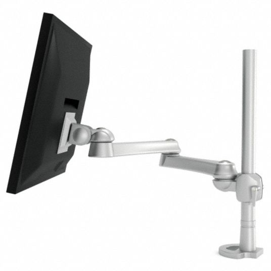 HON Silver Single Monitor Arm, Grommet Mount, 17-1/2 lb Weight Capacity ...