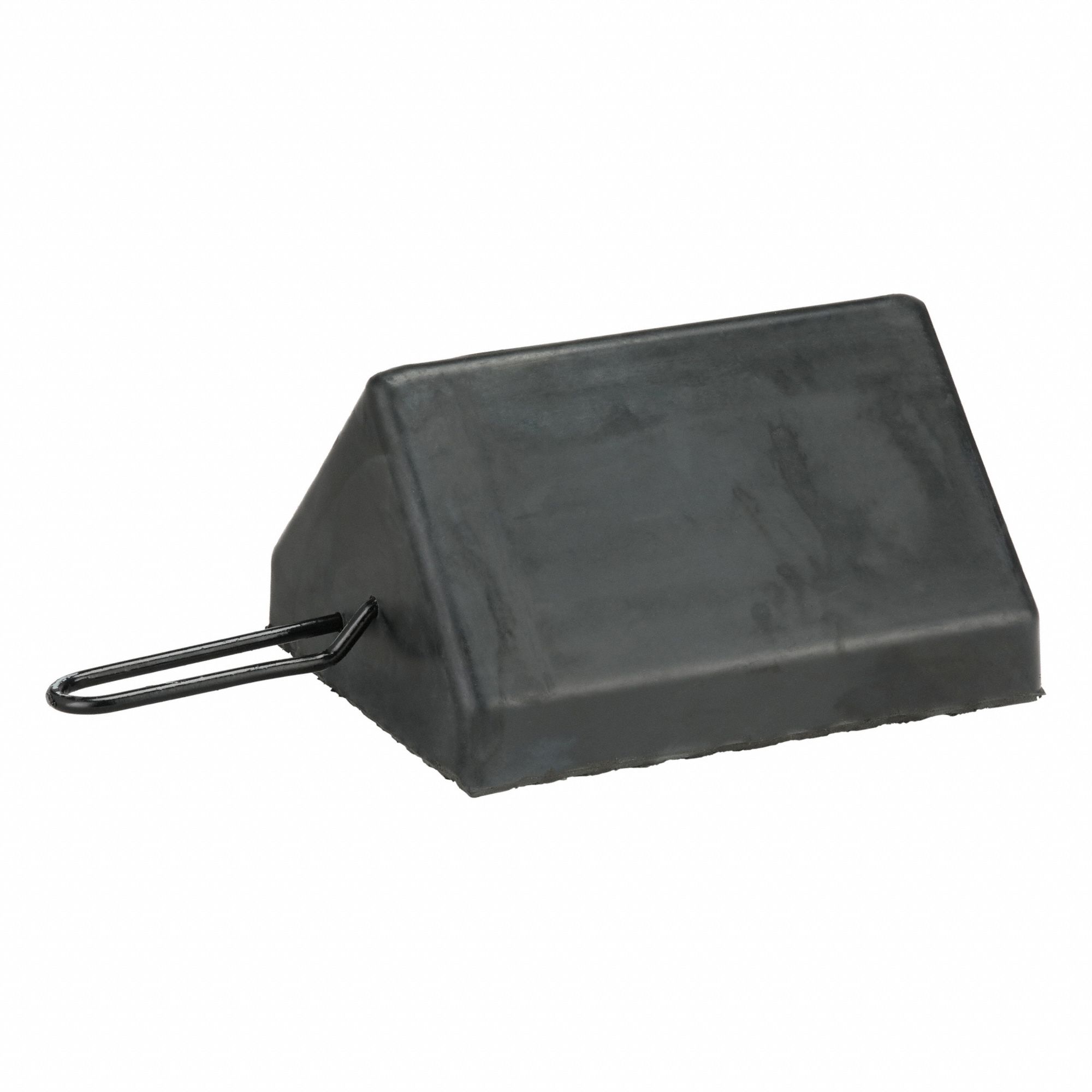 Wheel Chock: Rubber, 8 in Overall Lg, 10 in Overall Wd, 5 1/2 in Overall Ht, 1 Chocks, Black, Rubber