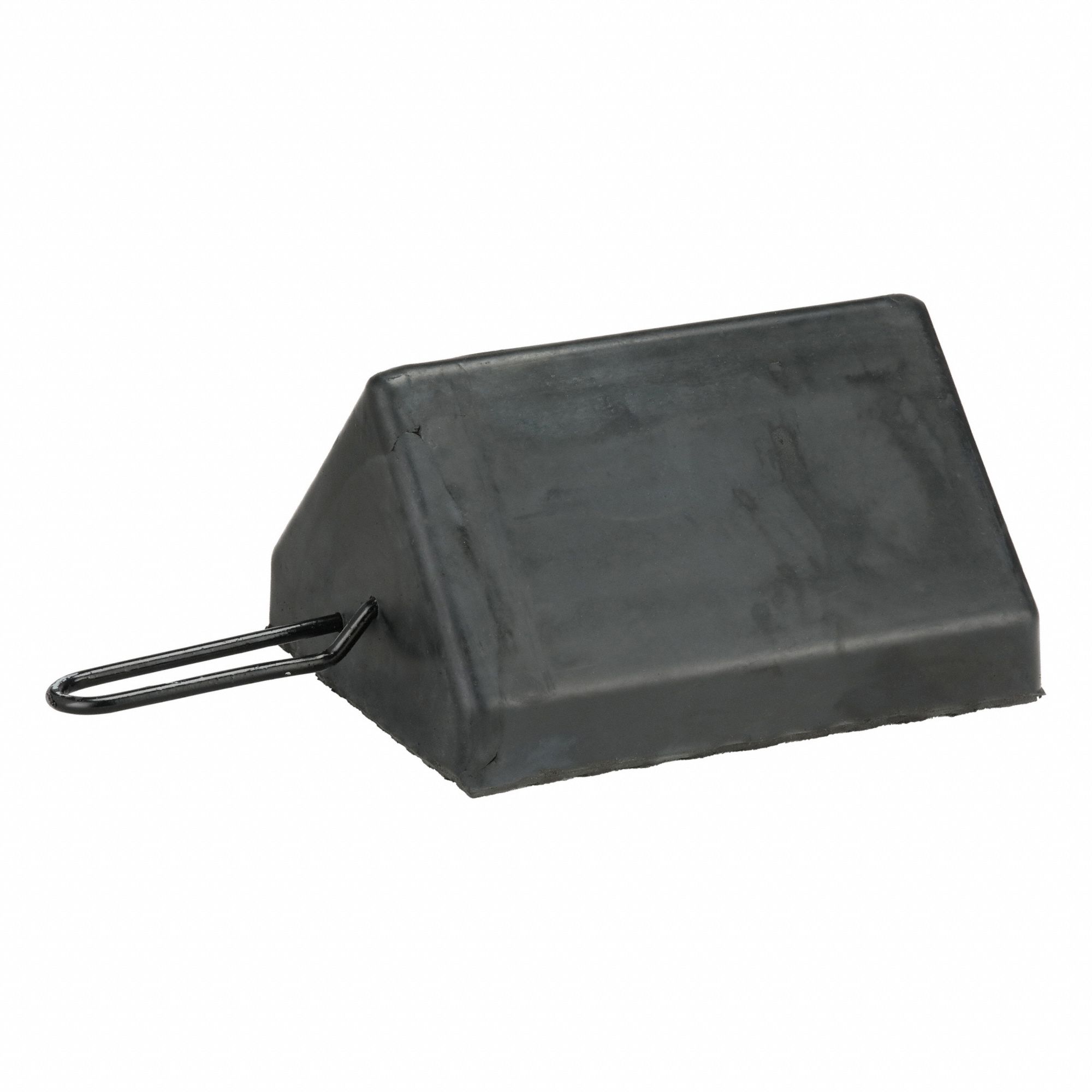 Wheel Chock: Rubber, 8 in Overall Lg, 10 in Overall Wd, 5 1/2 in Overall Ht, 1 Chocks, Black, Rubber