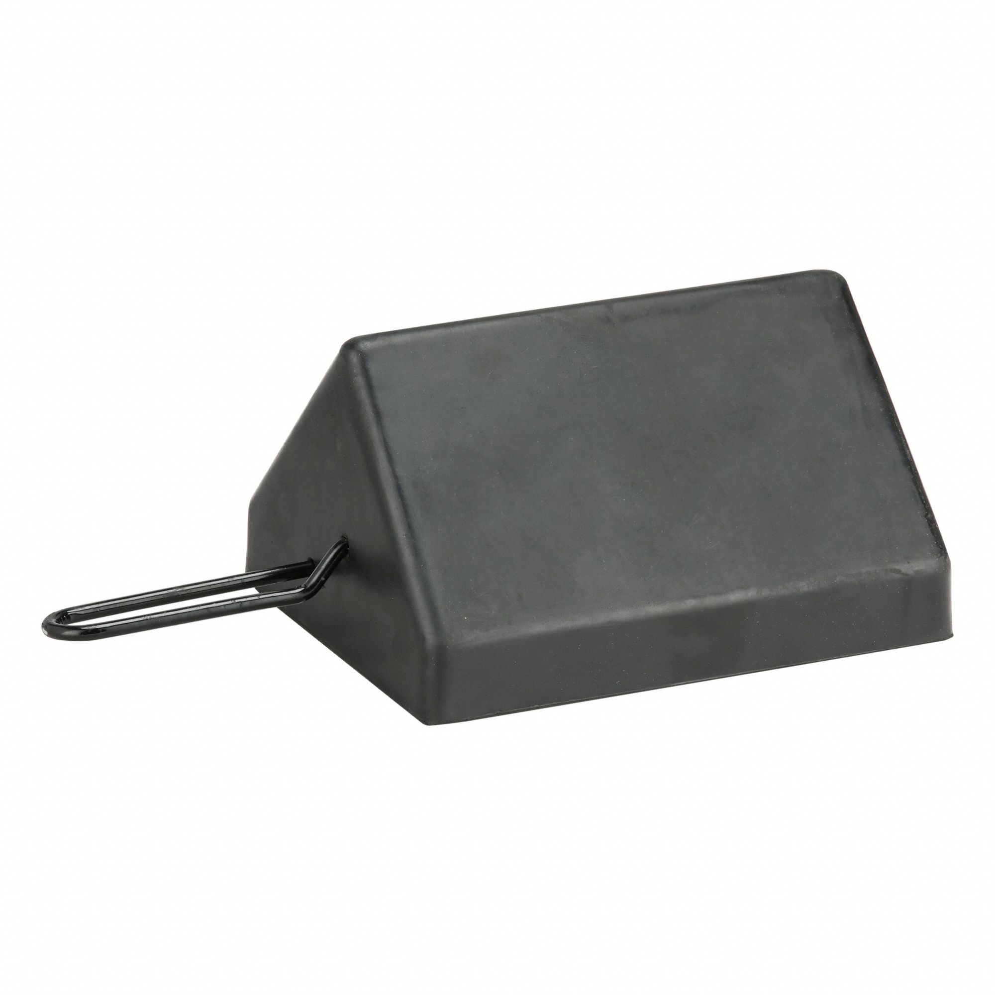 Wheel Chock: Rubber, 8 in Overall Lg, 10 in Overall Wd, 5 1/2 in Overall Ht, 4 Chocks, Black, Rubber