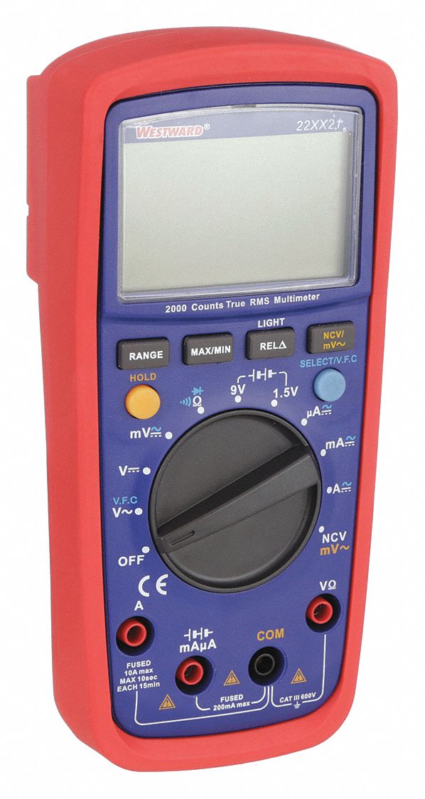 WESTWARD, CAT III 600V, TRMS, Digital Multimeter - 22XX21|22XX21 - Grainger